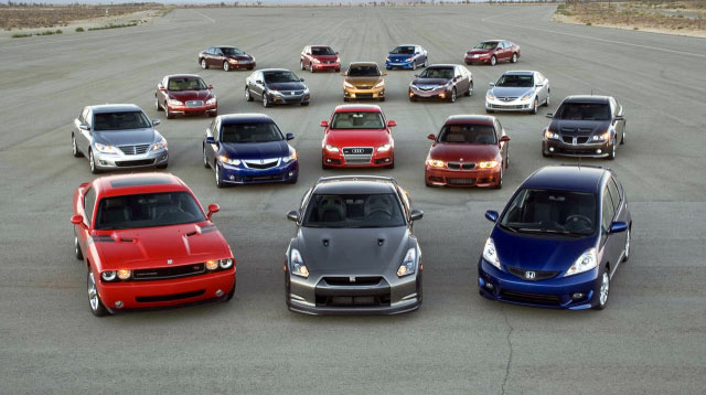 variety of cars
